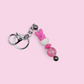 Liquid Glitter Pink Bunny Chick - Spinning Keychain